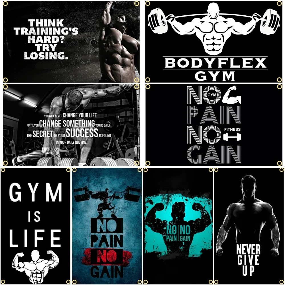 Sports Equipment Poster - SPOR SALONU Bayrağı Mesaj Işaretleri Sloganı